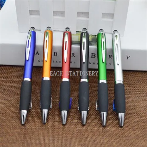Klip Logam Stylus Plastik Genggaman Getah Pen Ballpoint